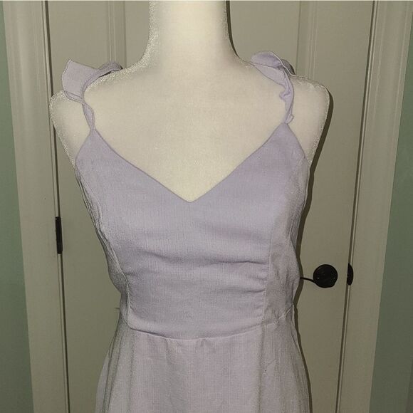 Shein Lavender Ruffle Strap Tie Back Cocktail Dress - Picture 5 of 10